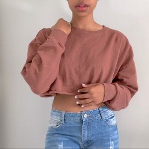 Warm Mauve Cropped Sweatshirt from ASOS